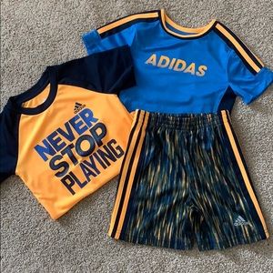 Adidas 3pc Boys Climacool T-shirt & short set, 3T